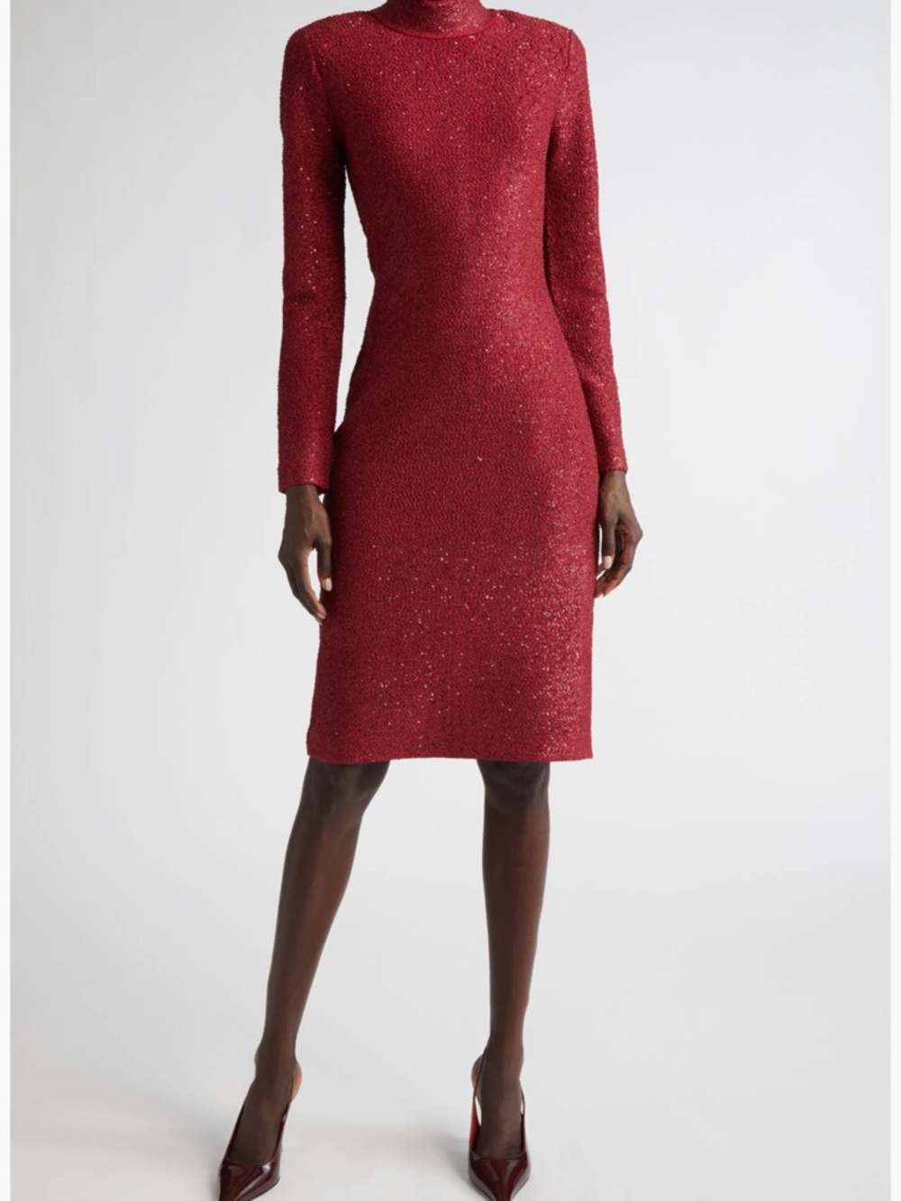 St. John SeSequin Lurex Knit Long Sleeve Dress size m